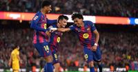 برشلونة يقترب من لقب الدوري الاسباني