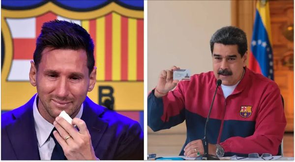 عاشق برشلونة... ميسي يبكي مادورو