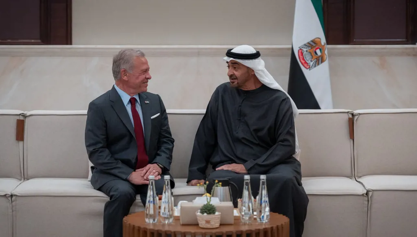 اتصال هاتفي بين رئيس الإمارات وملك الأردن لبحث التطورات الإقليمية