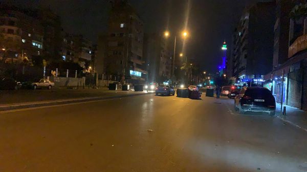 قطع طريق كورنيش المزرعة عند مسجد عبد الناصر