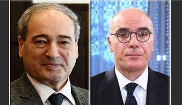 المقداد يبحث مع نظيره التونسي رفع مستوى العلاقات بين البلدين