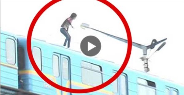 بالفيديو: شاهد ماذا حدث لشاب متهور قفز من فوق قطار متحرك
