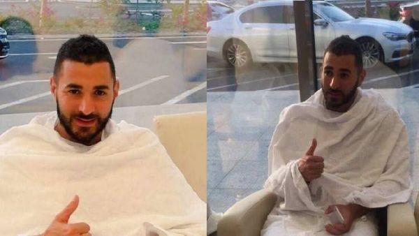 بالصور.. كريم بنزيما يؤدي مناسك العمرة