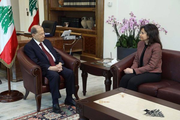 الرئيس عون استقبل النائب نايلة تويني التي دعته لحضور الجناز الذي سيقام بمناسبة الذكرى السنوية الثانية عشرة لاستشهاد النائب جبران تويني