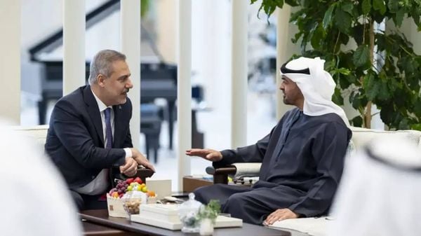 محمد بن زايد يستقبل هاكان فيدان... بحث في التعاون والتطورات الإقليمية