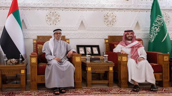 منصور بن زايد وخالد بن سلمان يبحثان تعزيز العلاقات الإماراتية السعودية