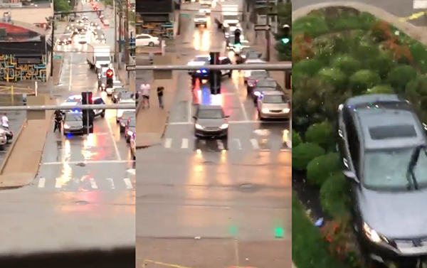 Sleeping US Motorist Startled by Police, Blows Through Traffic Light