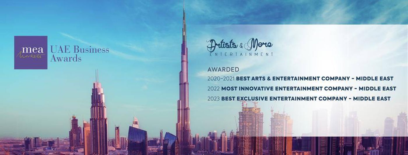 Artists and More Entertainment إلى الصّدارة من جديد في جائزة "شركة التّرفيه الأكثر تميّزًا في الشّرق الأوسط"