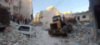 9 قتلى جراء انهيار بمبنى في حلب